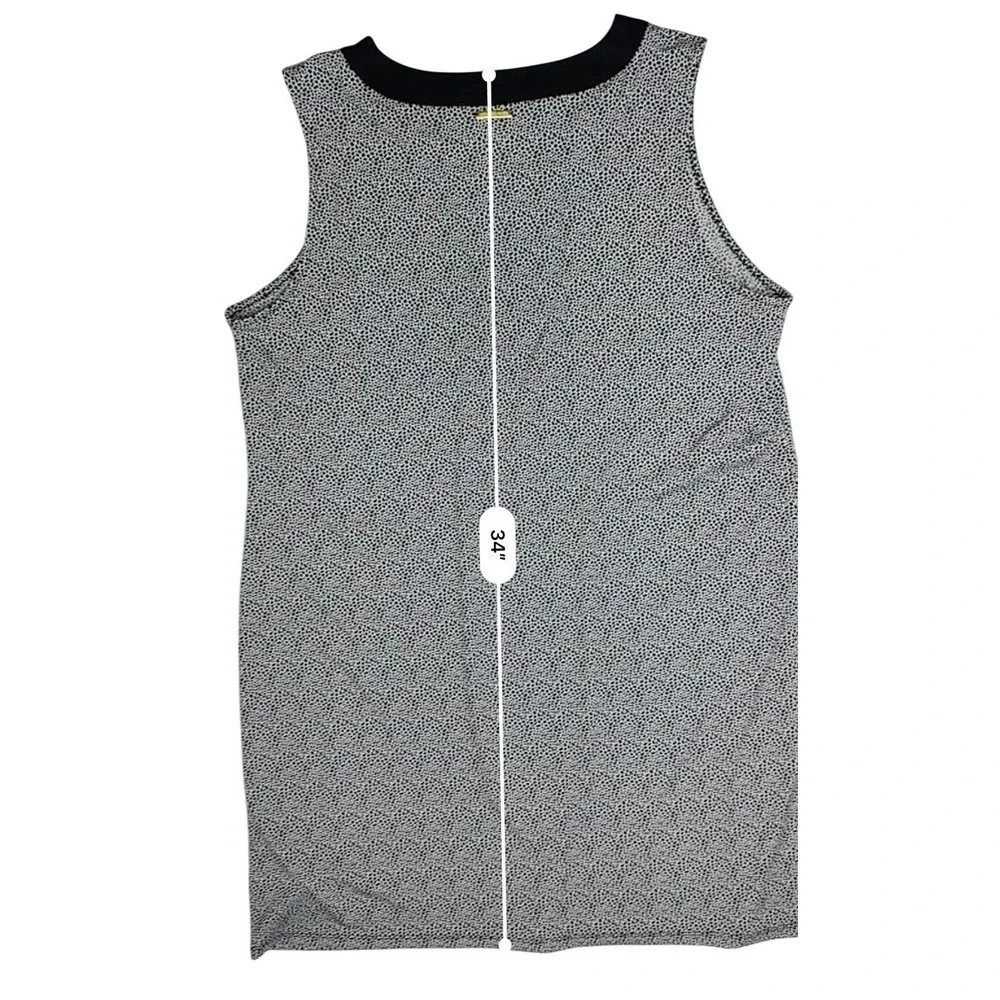 Michael Kors Black White Shift Dress XL Criss Cross Designer Edgy Elegance